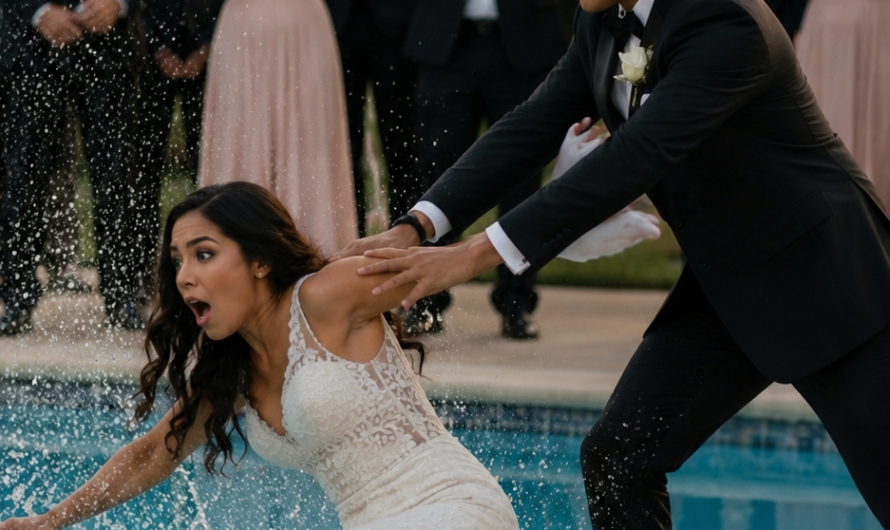 Me empujó a la piscina el día de nuestra boda… pero todos terminaron descubriendo lo que le hizo a mi hermana