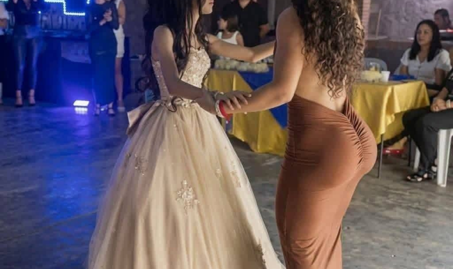 Foto viral en una fiesta de 15 años: qué se sabe de la mujer que “se robó el show”