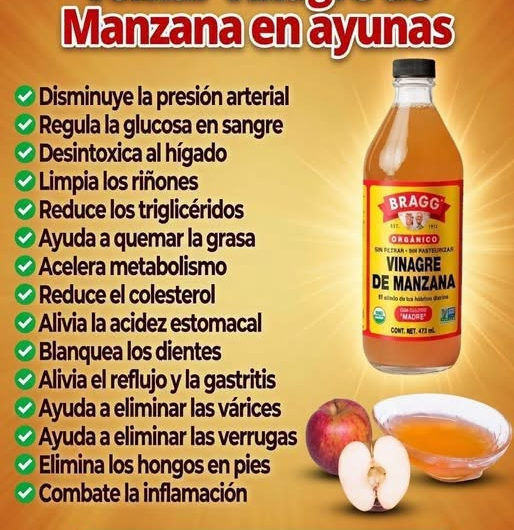 Vinagre de manzana en ayunas: beneficios posibles, mitos sobre la circulación y forma segura de usarlo