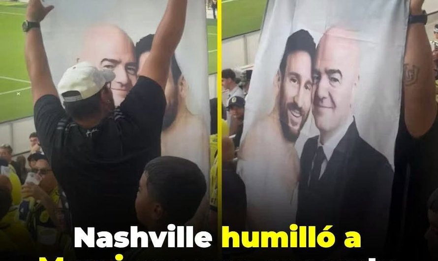 Nashville goleó 4-1 a Inter Miami y una pancarta sobre Messi e Infantino encendió las redes