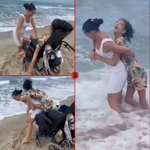 Llevó a una joven en silla de ruedas hasta el mar: el video viral que pone el foco en las playas accesibles
