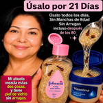 Crema humectante (como la de Nivea), Aceite de coco, Vitamina E (en cápsula) & Maicena para evitar envejecimiento